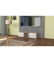 Szafka RTV 120  DĄB SONOMA / BIAŁY POŁYSK